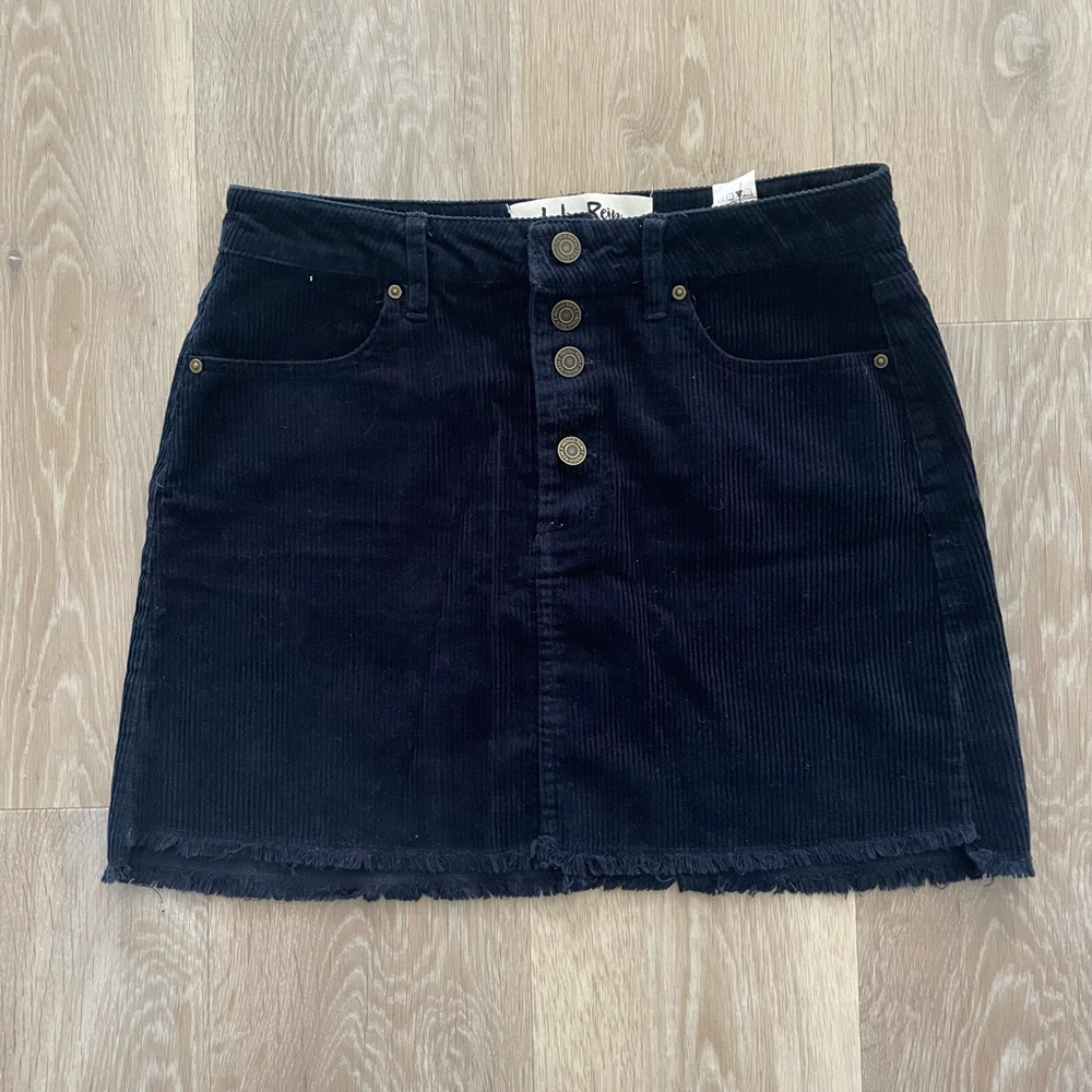 Navy Corduroy Mini Skirt